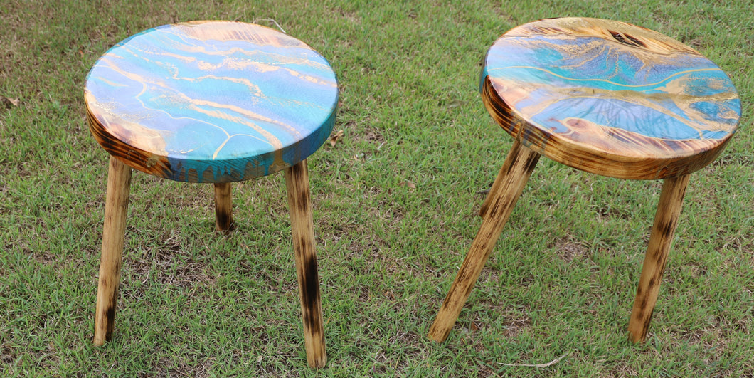 Resin Stool or Small Side table  30 cm round 40 cm high   Workshop 29th January 2022